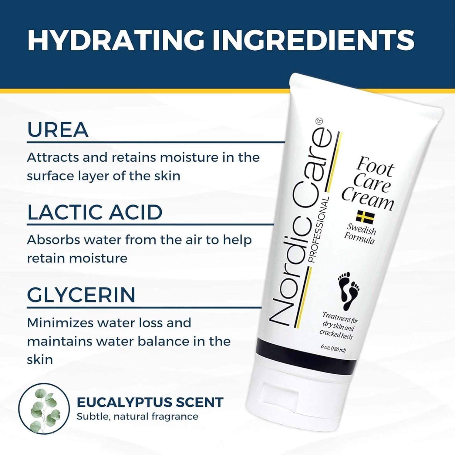 Nordic Care Foot Care Cream - Intensive Repair Foot Cream With Urea & Eucalyptus Oil for Cracked Heels, Foot Care Cream Provides Deep Hydration & Prevent Further Cracking | (6 Ounce, Pack of 1) - Image 4