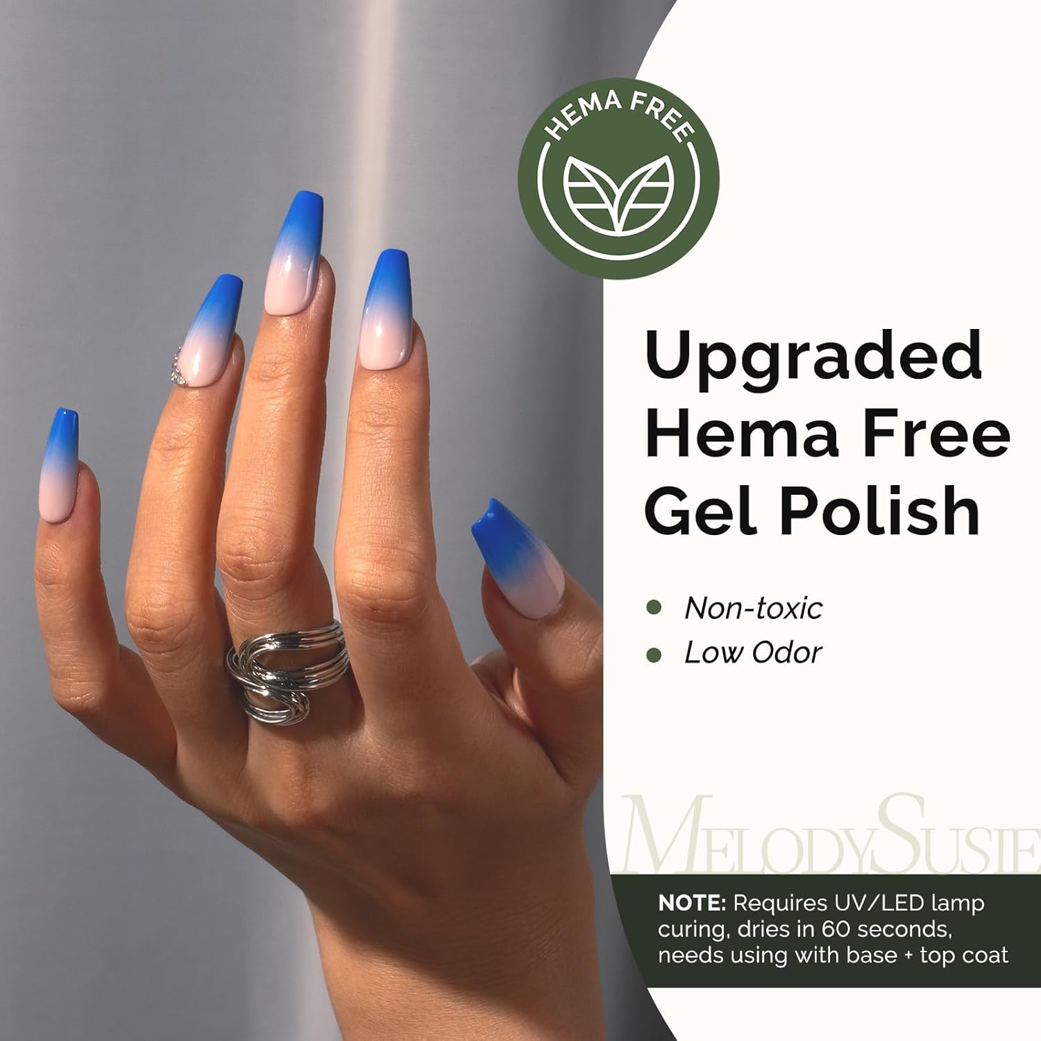 MelodySusie Thick Royal Blue Hema Free Gel Nail Polish 0.5 Fl Oz - Image 2