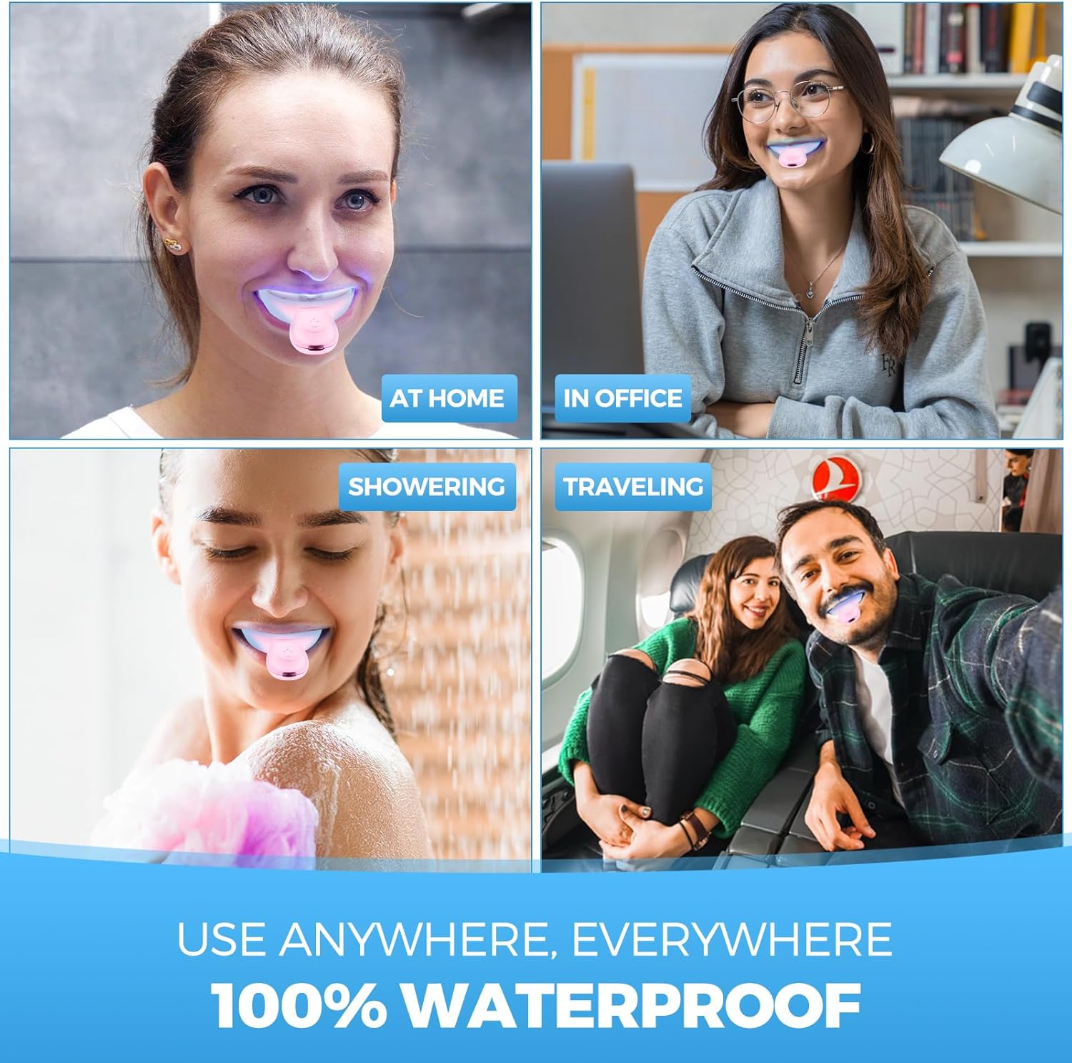 Teeth Whitening Kit for Sensitive Teeth - 16 LED Light - 30 Min Professional Non-Sensitive Fast Teeth Whitener with 3 Carbamide Peroxide Whitening Gel and Shade Guide - Pink - Image 6