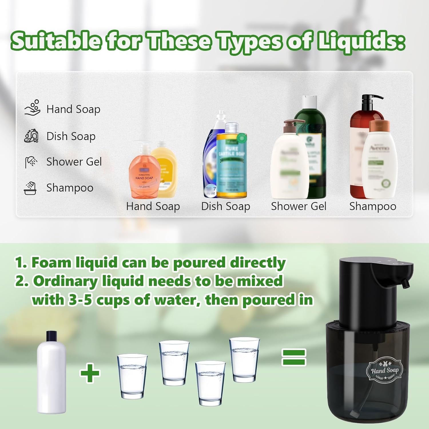13.5oz Wall Mounted Touchless Automatic Soap Dispenser Rechargeable for Bathroom Kitchen - Image 5