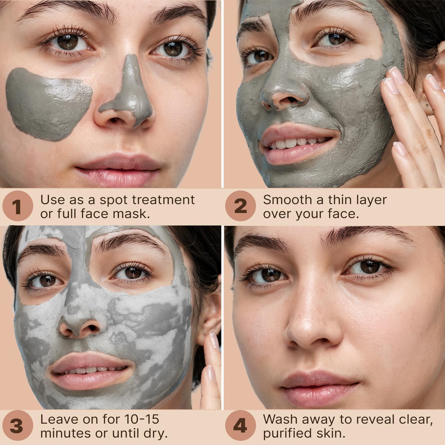 Beauty by Earth Clay Mask for Face - USA Made with Organic & Natural Ingredients, Non-Drying Pore Cleansing Mud Mask, Skin Care Facial Mud for Women & Men, Minimizes Pores and Excess Oil - Image 6