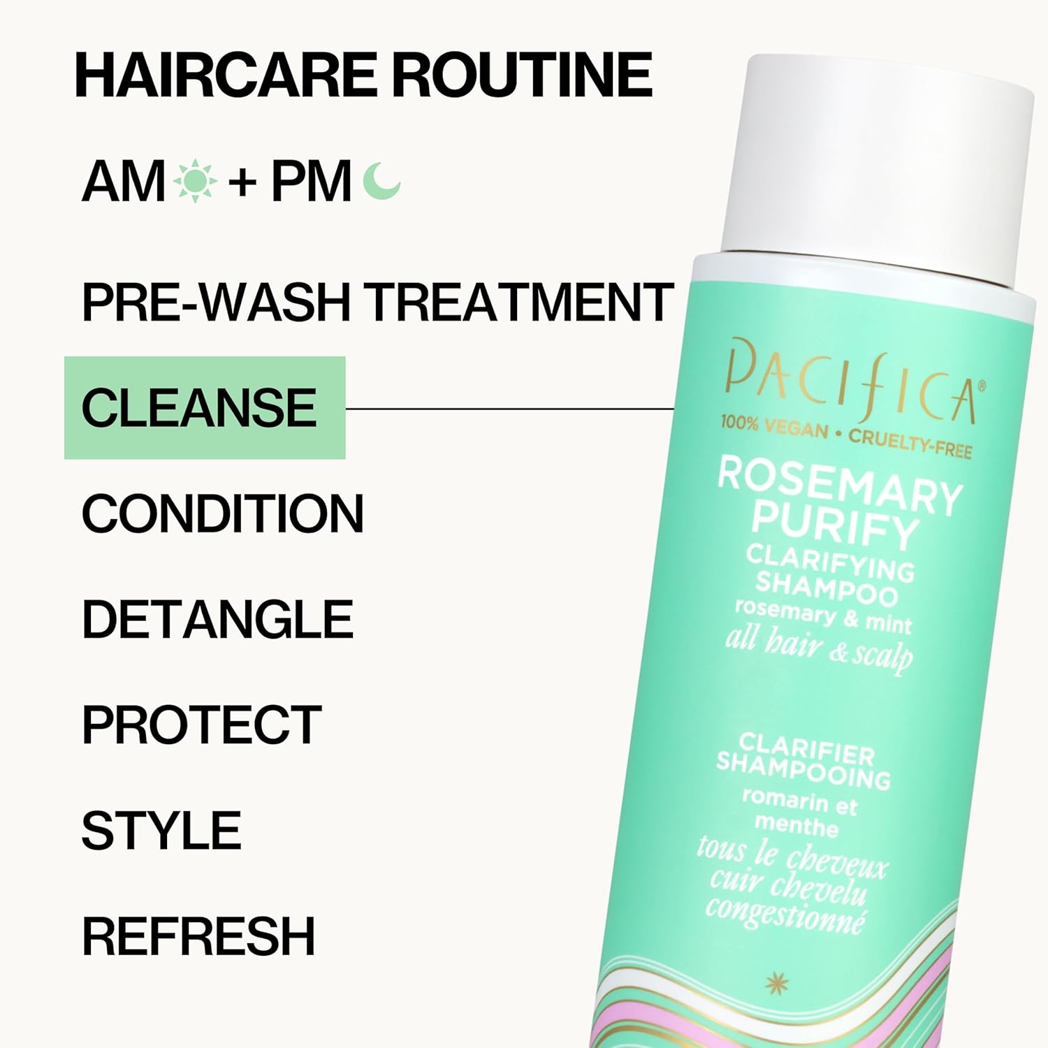 Pacifica Clarifying Shampoo – Rosemary Purify Invigorating Shampoo w/Soothing Mint for Detoxing Hair & Scalp Build-Up, Sulfate & Silicone Free - Vegan & Cruelty-Free Dermatologist Tested - Image 9