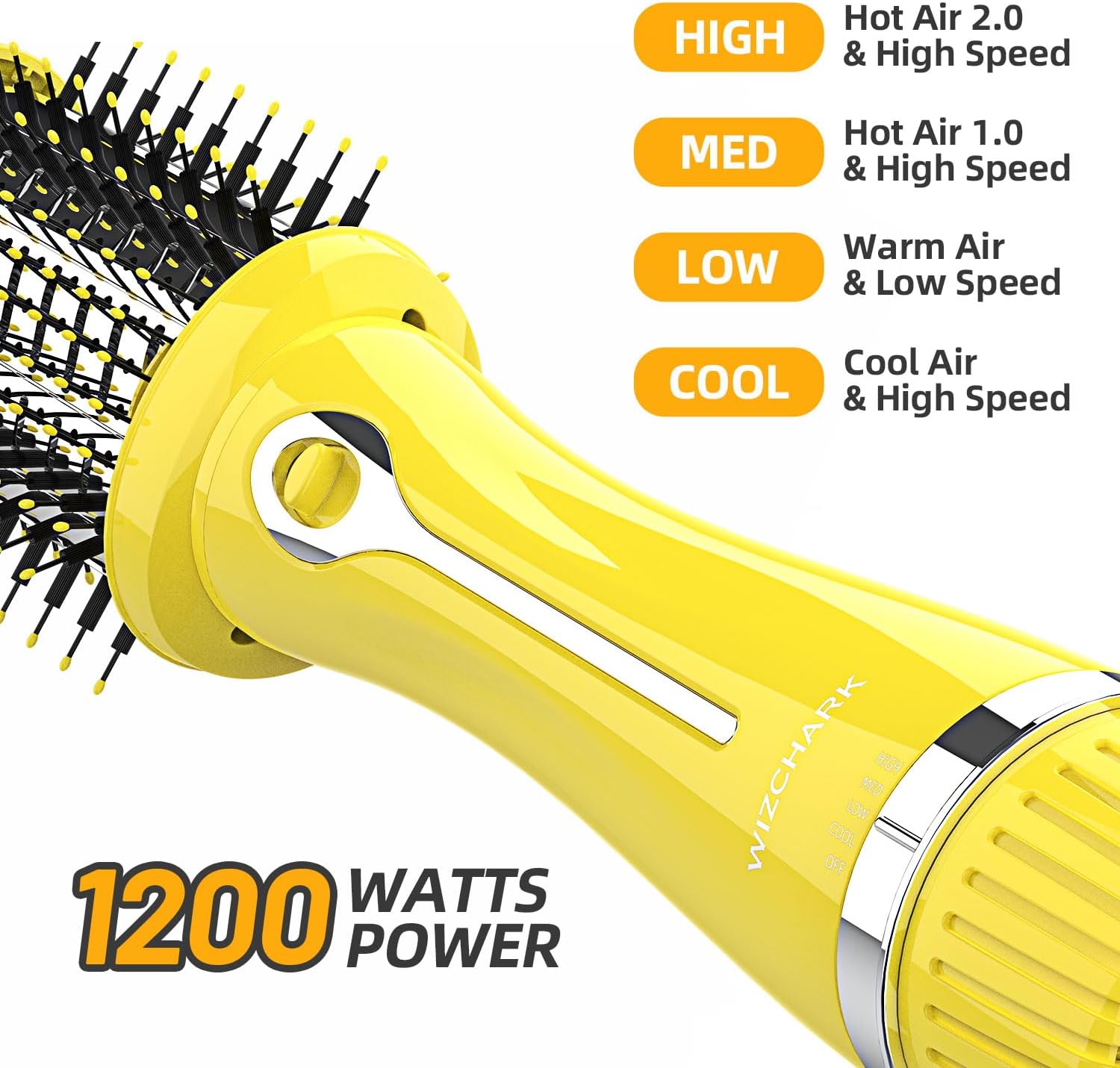 Dual Voltage WIZCHARK Hot Air Brush Volumizer & Ionic Blow Dryer Brush for Straight & Curling Hair, Oval Blowout Brush for Salon & Travel, 110V-240V - Image 5
