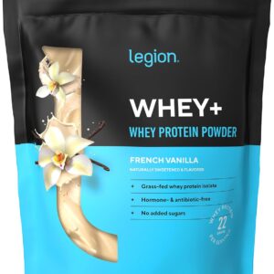 LEGION Whey+ Protein Whey Isolate from Grass Fed Cows - Whey Protein Isolate Powder Low Calorie, Non-GMO, Sugar Free, Lactose and Gluten Free, All Natural Protein Powder for Men & Women (15 Servings)