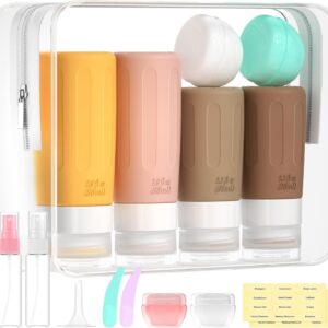 Morfone 16 Pack Travel Bottles Set for Toiletries, TSA Approved Travel Containers Leak Proof Silicone Squeezable Travel Accessories 2oz 3oz for Shampoo Conditioner Lotion Body Wash (BPA Free)