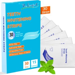 Teeth Whitening Strips, Whitening Strips for Teeth Sensitive, Professional 30 Strips Teeth Whitening Kit, Enamel Safe Teeth Whitener, Tooth White Strips for Deep Stains Removal