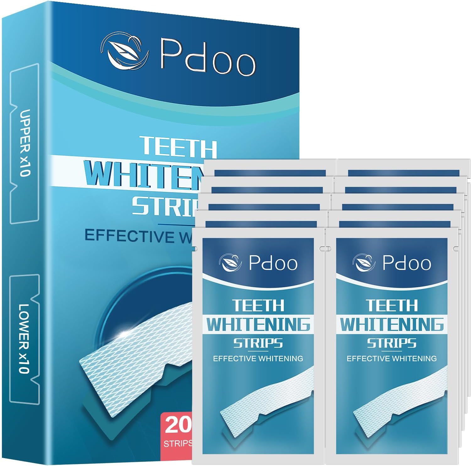 Teeth Whitening Strips - 20 Whitening Strips for Teeth Sensitive, Professional, Fast Remove Smoking, Coffee, Wine Stains, Teeth Whitening Kit Pack of 10 Non-Slip Strips Treatments