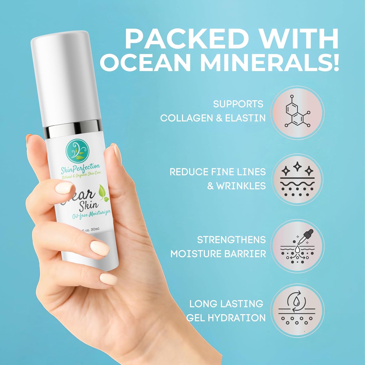 Skin Perfection Clear Skin Oil Free Facial Moisturizer Non-greasy Formula Great for Oily Hydration with Hyaluronic Acid Calming Vitamin B5 Light Gel with Hyaluronic Acid - Image 8