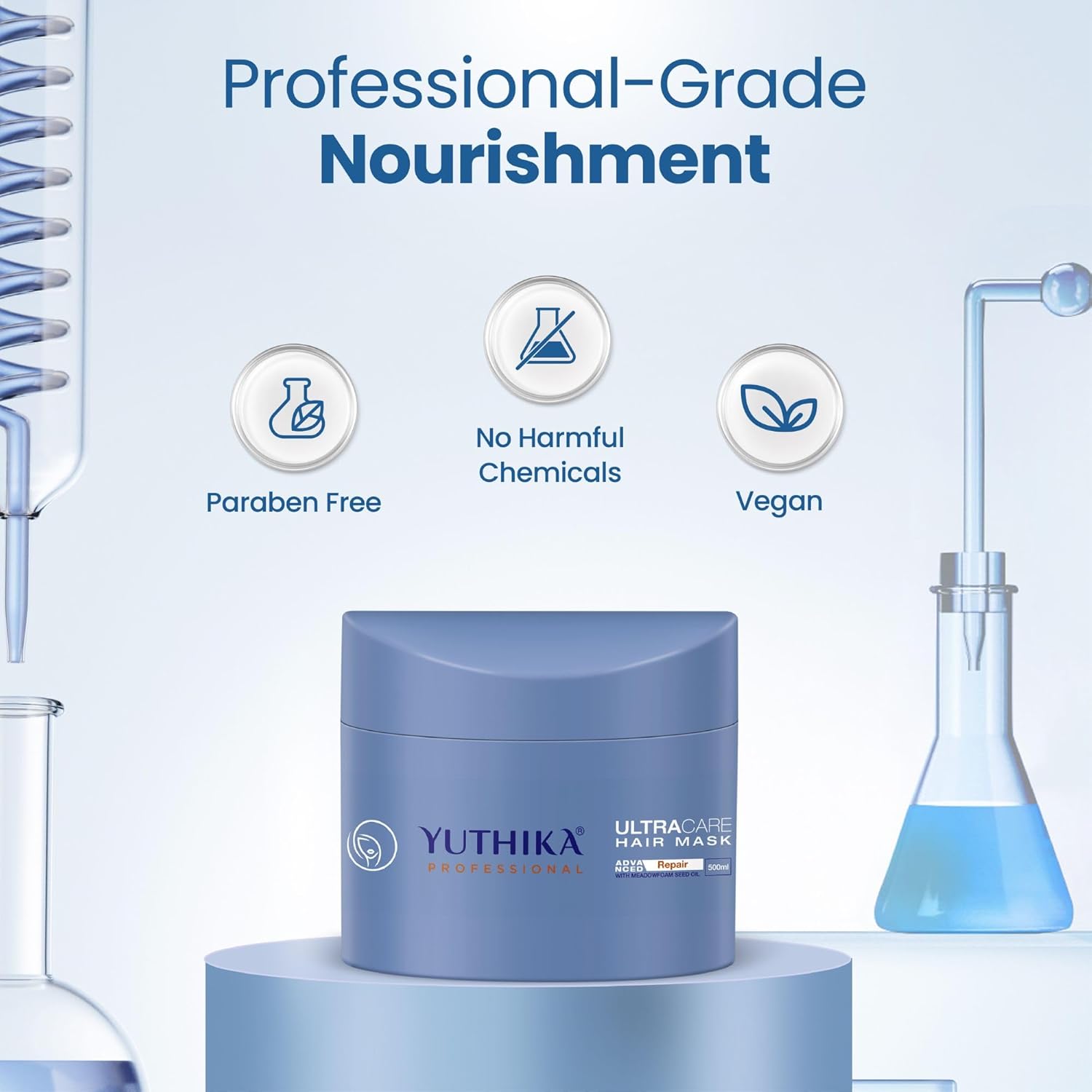 Yuthika UltraCare Damaged Curly Frizzy Hair Mask 16.9 Fl Oz 500ml - Image 7