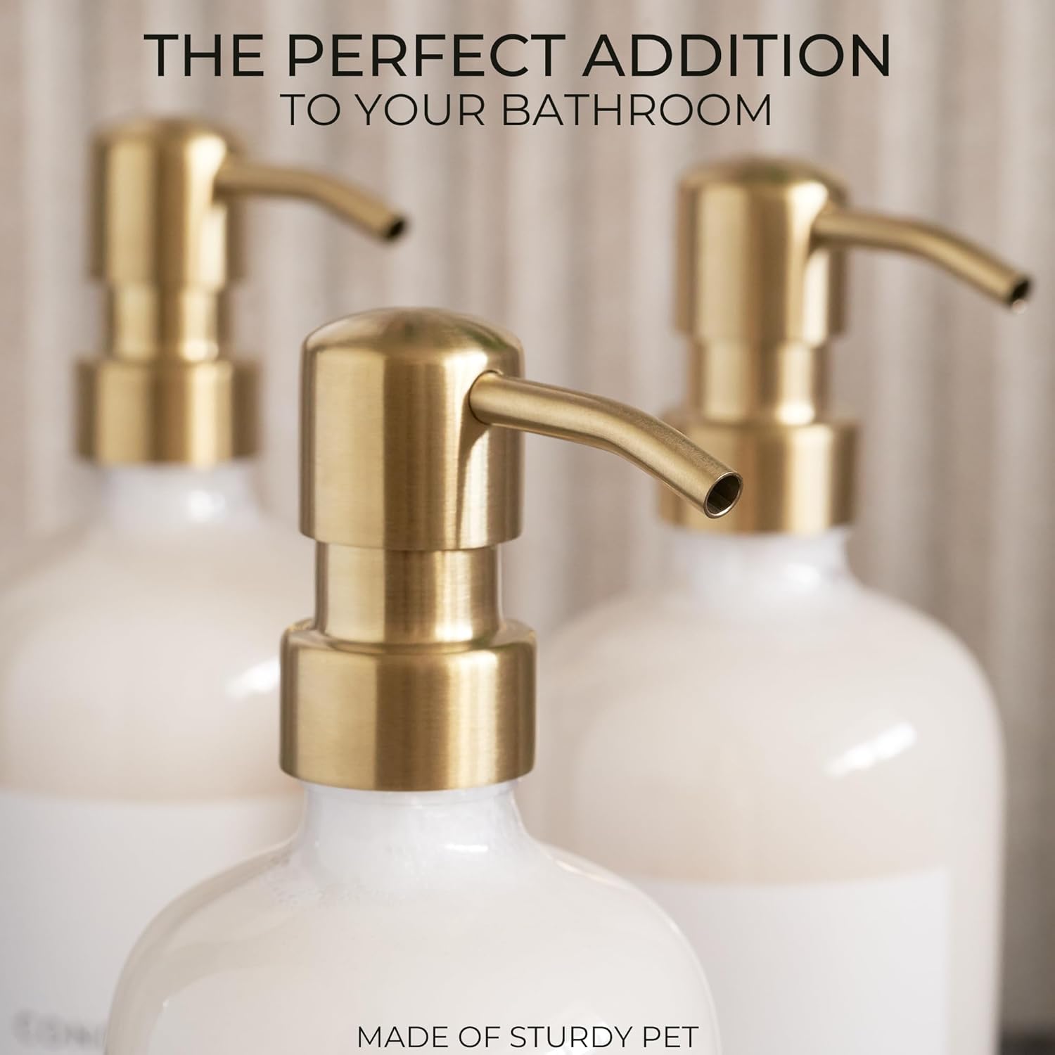 Modern Clear 21oz Shampoo and Conditioner Dispenser Set of 3 with Pumps and Labels for Bathroom Decor - Image 4
