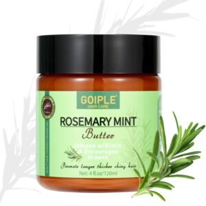 Rosemary Mint Butter for Hair Growth Strengthen and Strong Roots, Nourish Dry Scalp Split Ends, Organic Product for All Hair Type, 4 Fl Oz