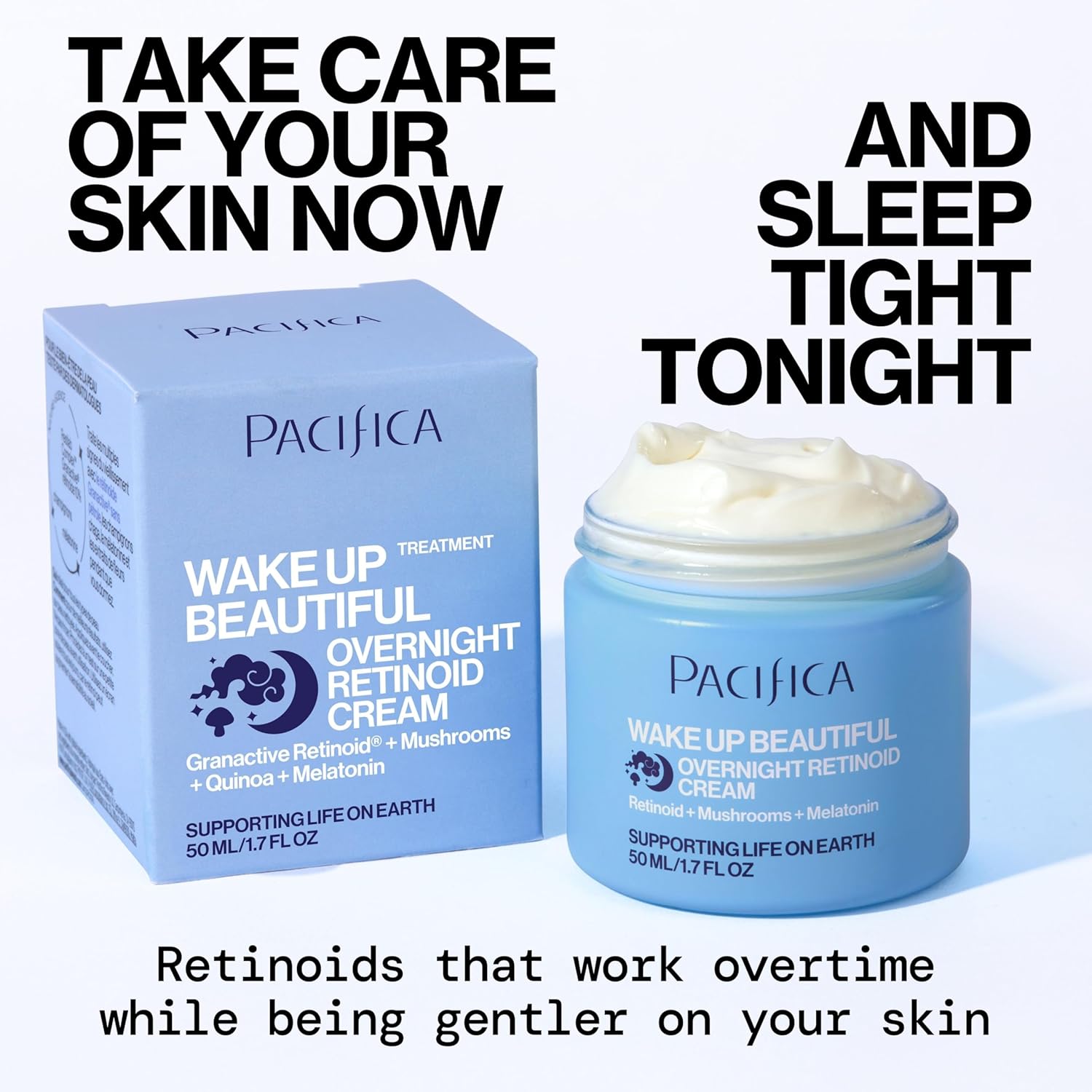 Pacifica Wake Up Beautiful Retinoid Night Cream – Overnight Anti-Aging Moisturizer with Hyaluronic Acid & Melatonin, Reduces Wrinkles & Fine Lines, Hydrating and Gentle for Dry or Mature Skin, Vegan - Image 3