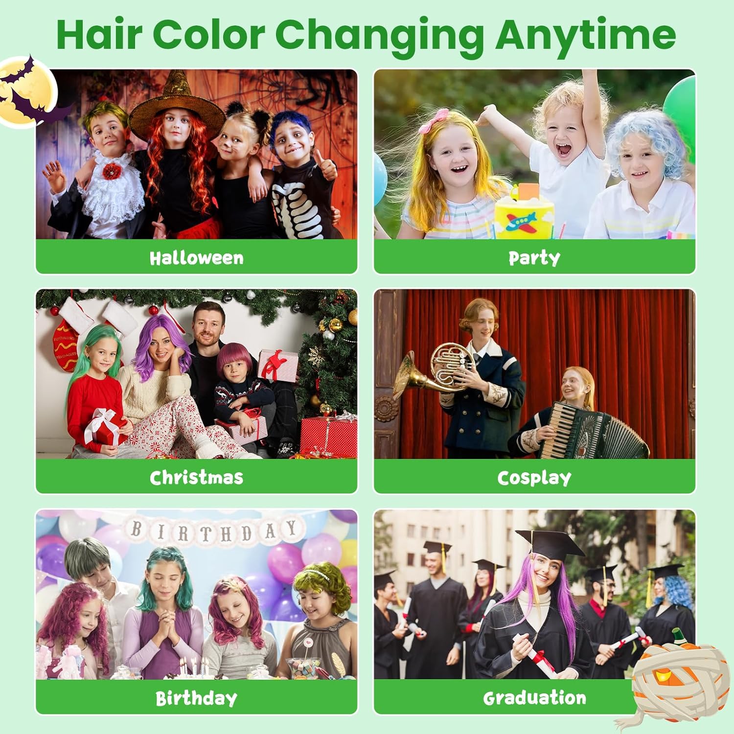 Temporary Green Hair Color Wax Mud Cream for All Ages Washable Styling Dye 100g - Image 5