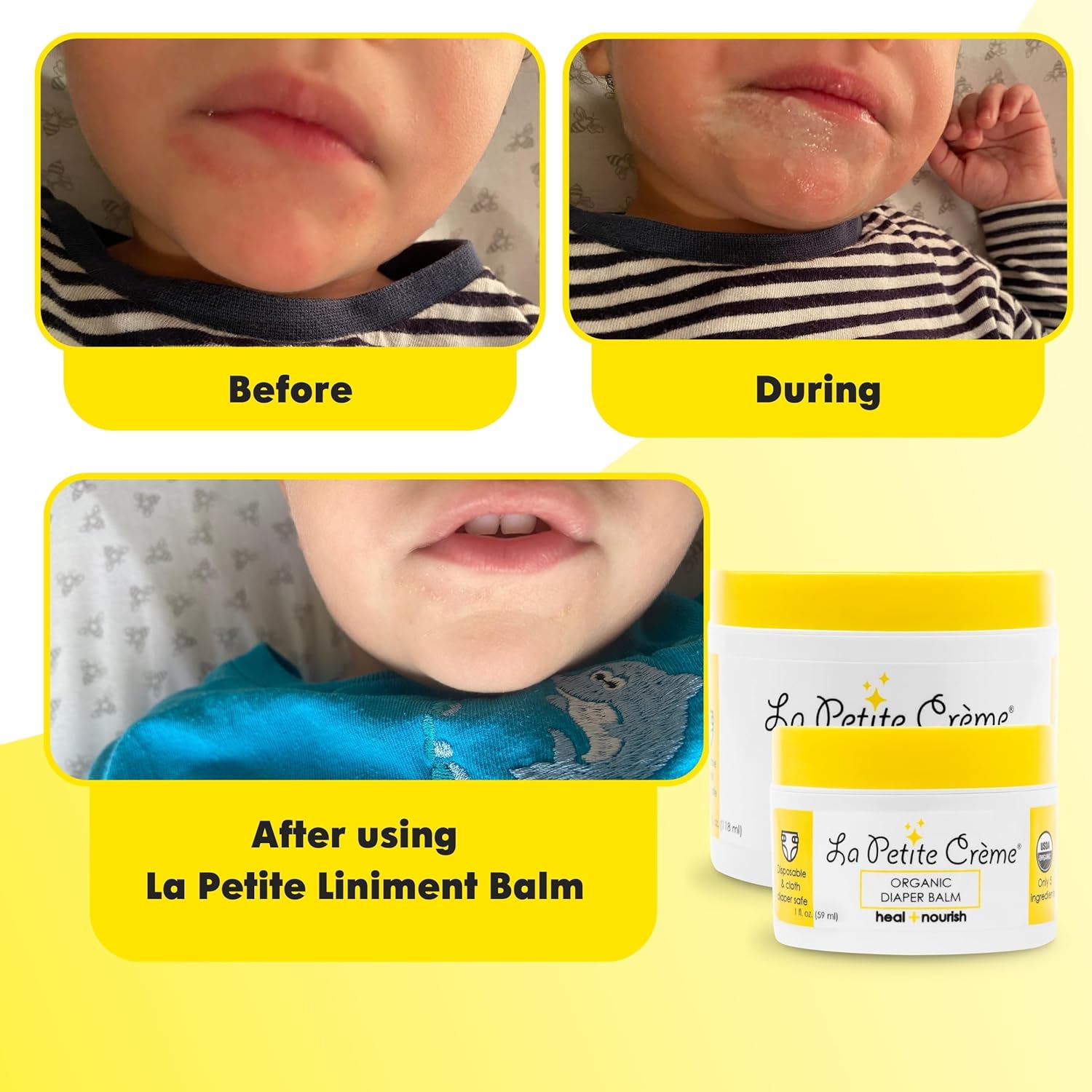 La Petite Creme Organic Diaper Balm 1 oz - Healing Nourishing Baby Lotion - Image 5