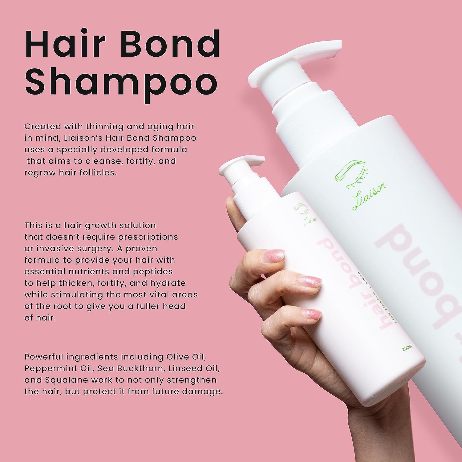 Liaison Hair Bond Strengthening Shampoo for Women 12 oz Sea Buckthorn Olive Peppermint Oil - Image 4