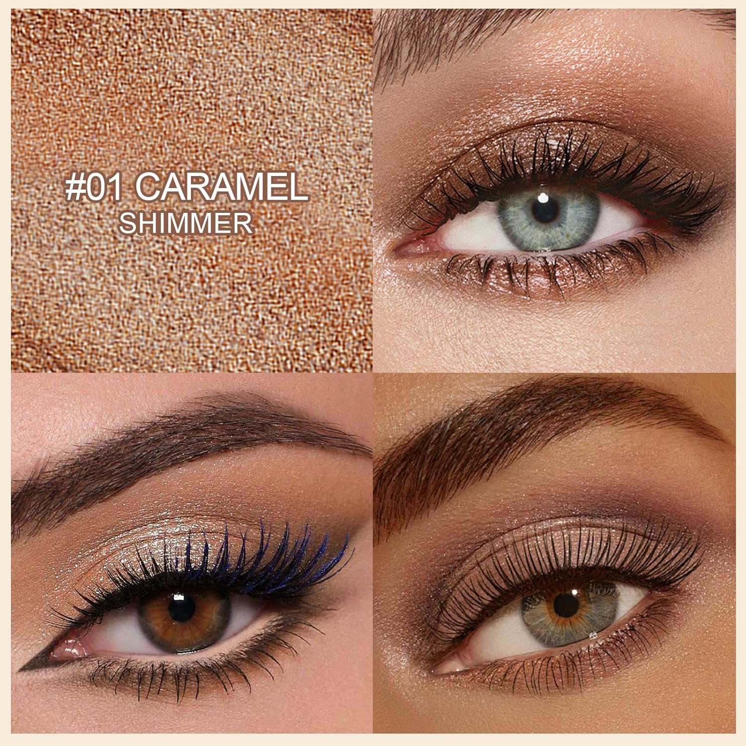 Erinde Waterproof Cream Eyeshadow Stick 01 Caramel, Long-Lasting and Blendable, Vegan - Image 2