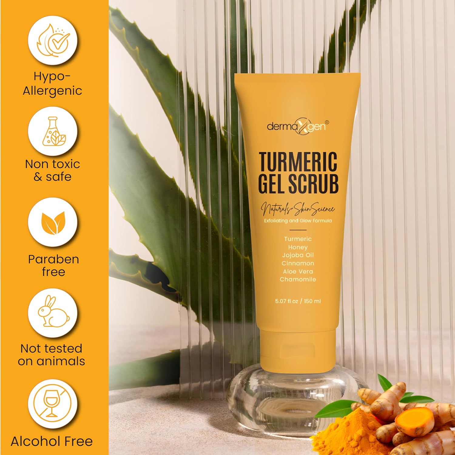 Turmeric Gel Scrub โ Exfoliate, Brighten, and Refresh Your Skin with Turmeric. Achieve a Smooth, Radiant Complexion by Removing Dead Skin Cells and Impurities for a Natural Glow - Image 2