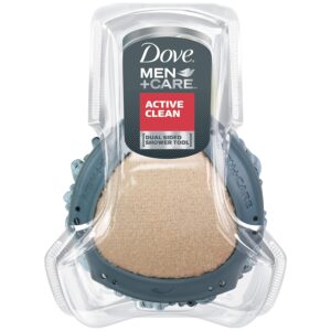 Dove Men+Care Shower Tool For Stronger, Healthy-Feeling Skin Active Clean Scrubs and Exfoliates for a Deeper Clean With Body Wash 1 count