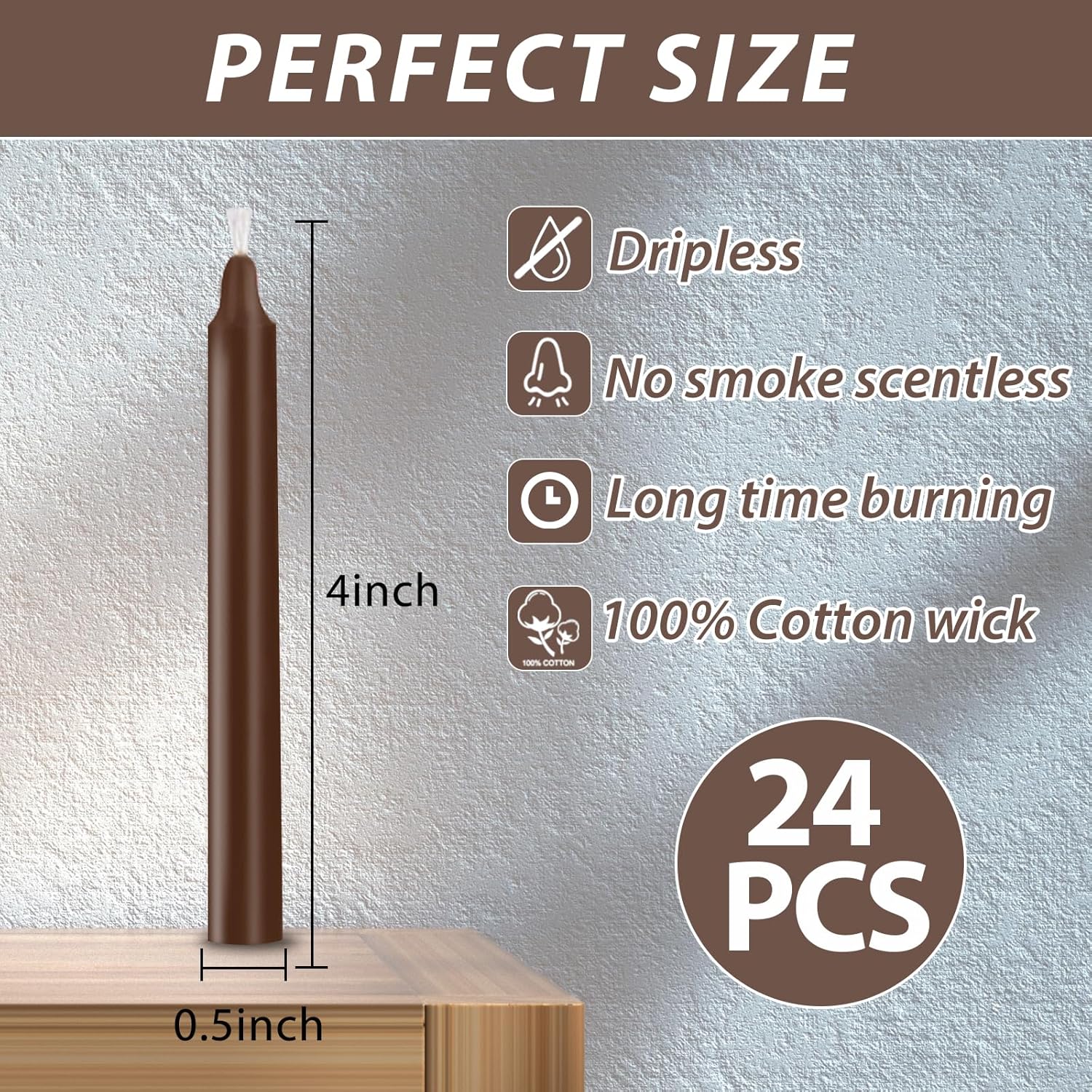 24 Pack 4 Inch Tall Multicolor Unscented Spell Chime Candles for Rituals - Image 2