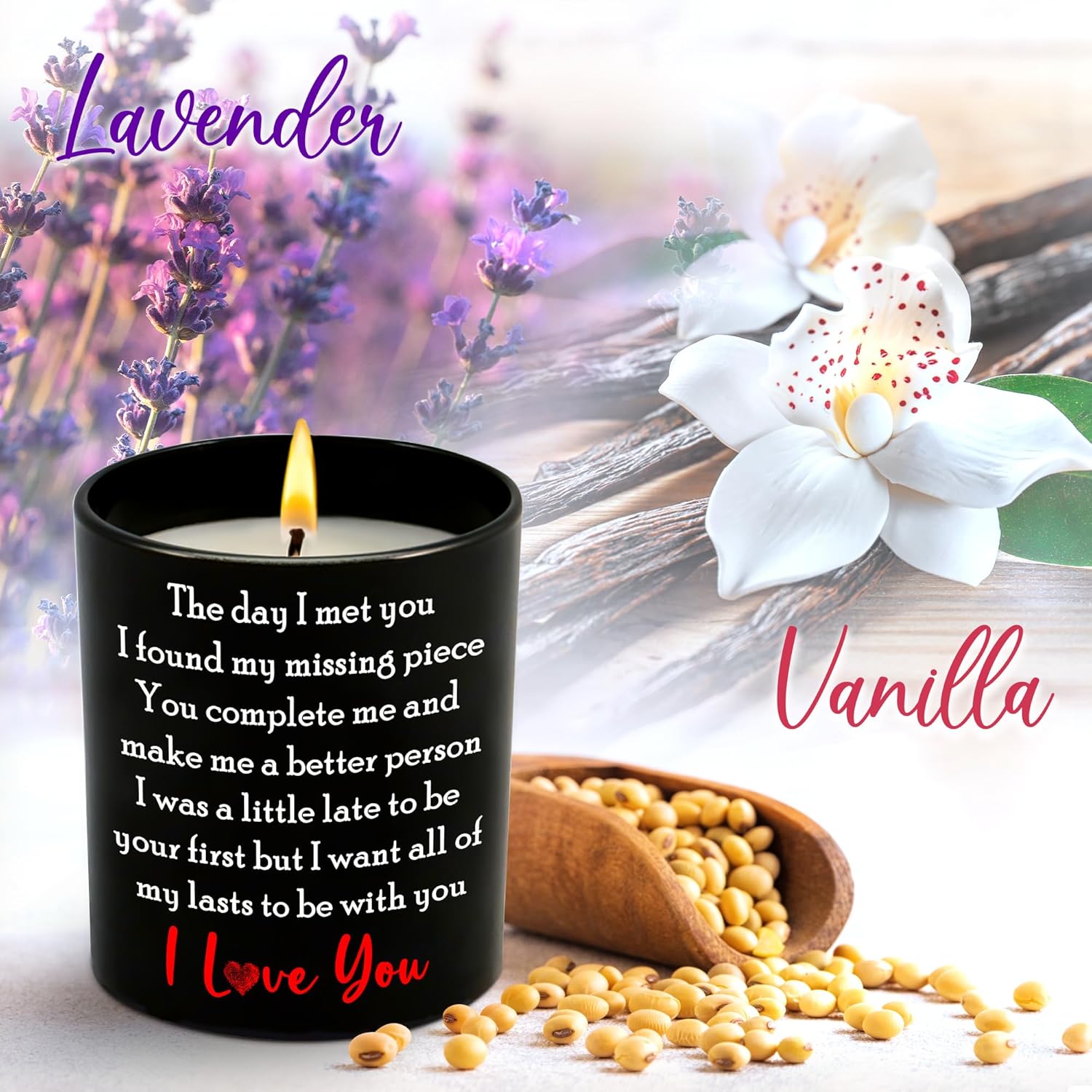 Long Lasting Vanilla Lavender Scented Candle 10 oz for Couples Anniversaries and Birthdays - Image 3