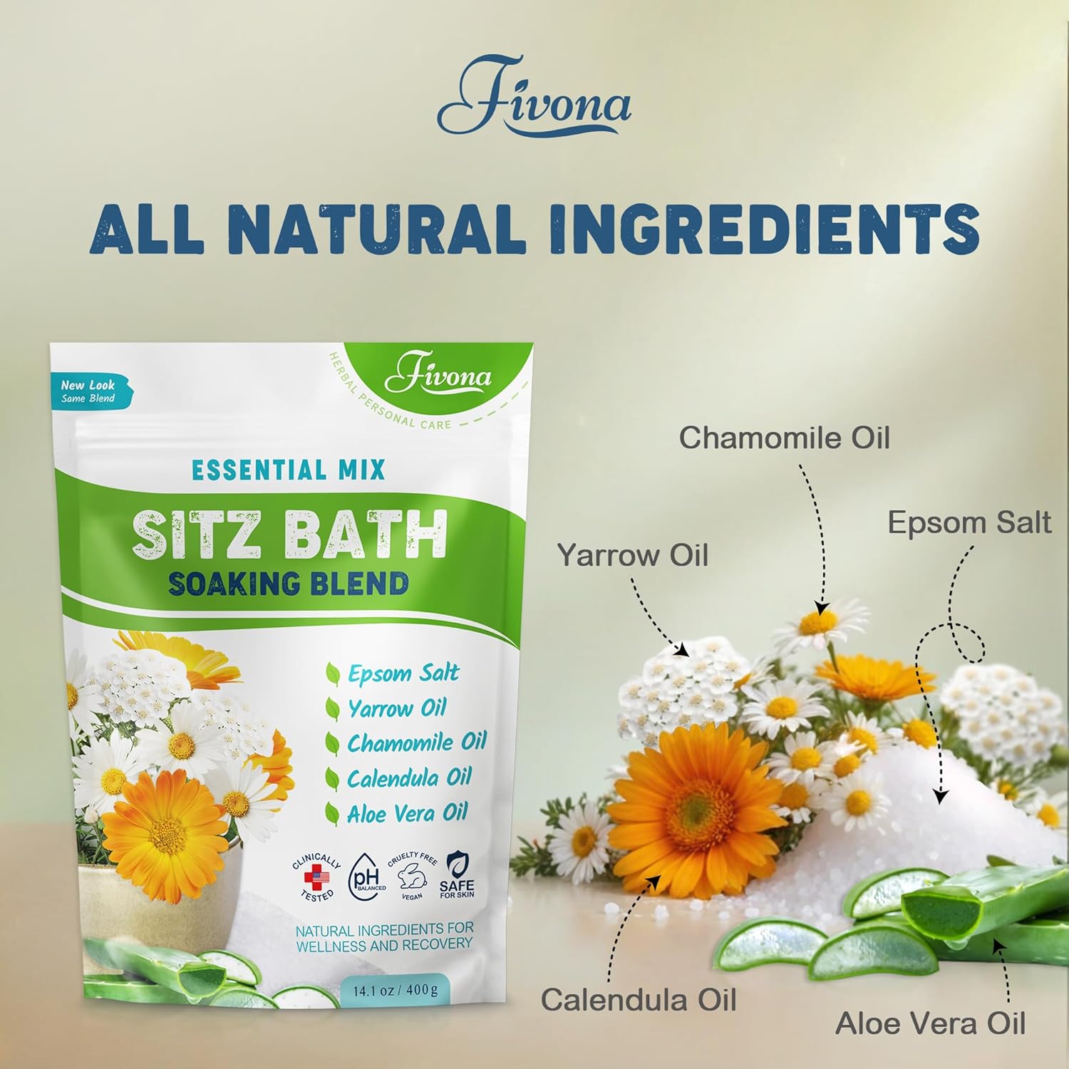 Hemorrhoid Treatment Sitz Bath Salt Natural Soaking Blend - Epsom Salt with Pure Essentials Oils for Fissure, Postpartum Care, Bartholin Cyst Treatment - Essential Mix for Self Care - 1 Pack - 14.1 oz - Image 4