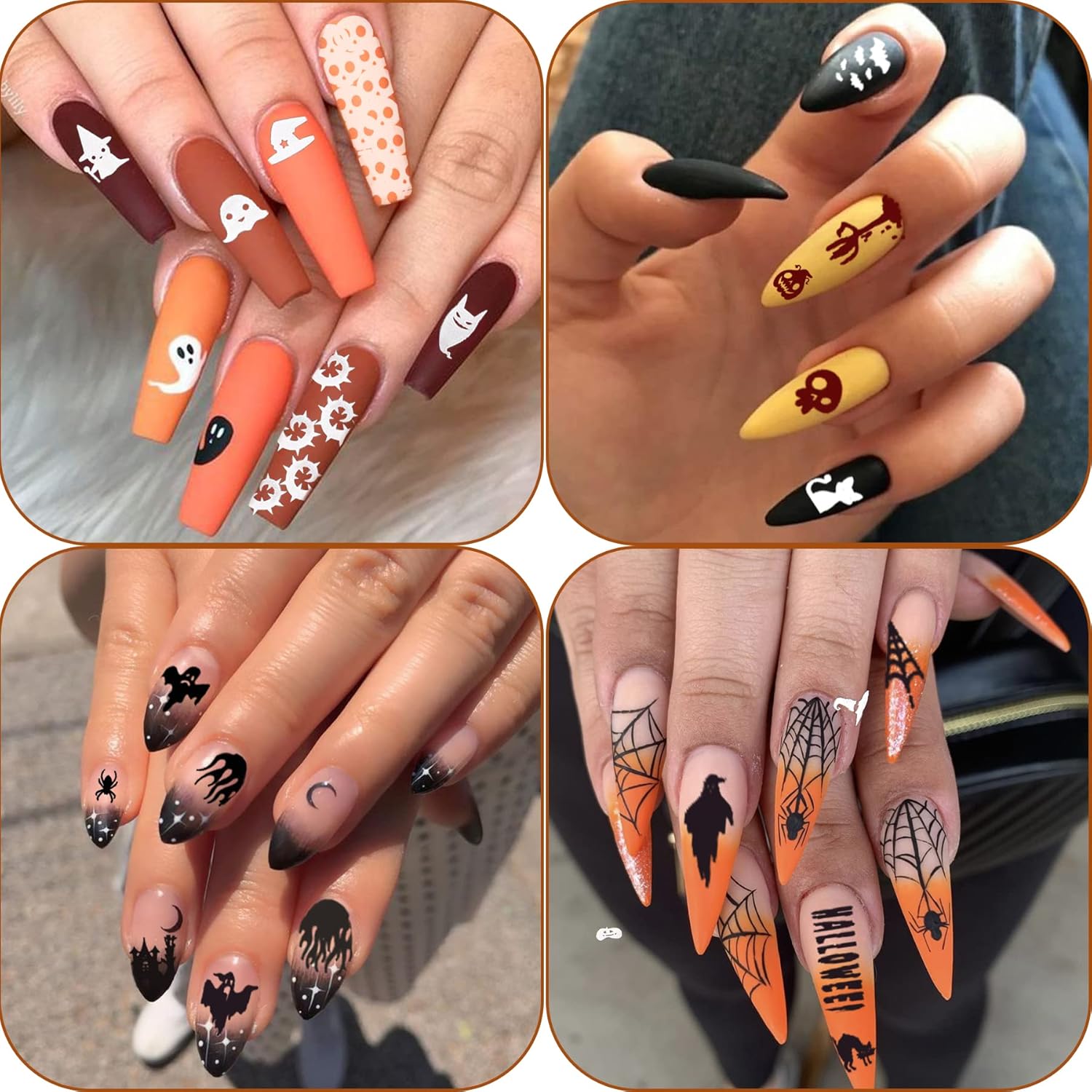 10Pcs Halloween Nail Stamp Plate Kit, 6Pcs Nail Art Image Templates 2 Stamper 2 Scraper Pumpkin Bat Witch Spider Owl for DIY Holiday Nail Art Stamping Stencils Design(Halloween Style) - Image 7