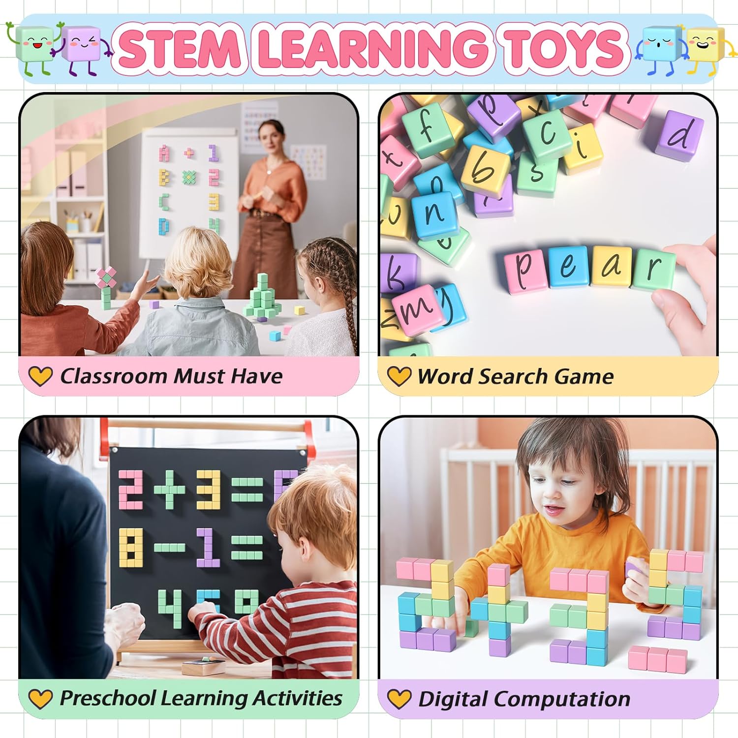 32 Piece Magnetic Building Block Set for Toddlers and Kids Ages 3-6 Montessori Sensory Toy - Image 3