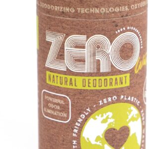 ZERO Waste 100% Natural Push-up Tube Deodorant with Dual Strength, Paper Packaging, 0% Plastic and Aluminum, Earth Friendly Stick, 24 Hour Protection, Deodorant for Women and Men