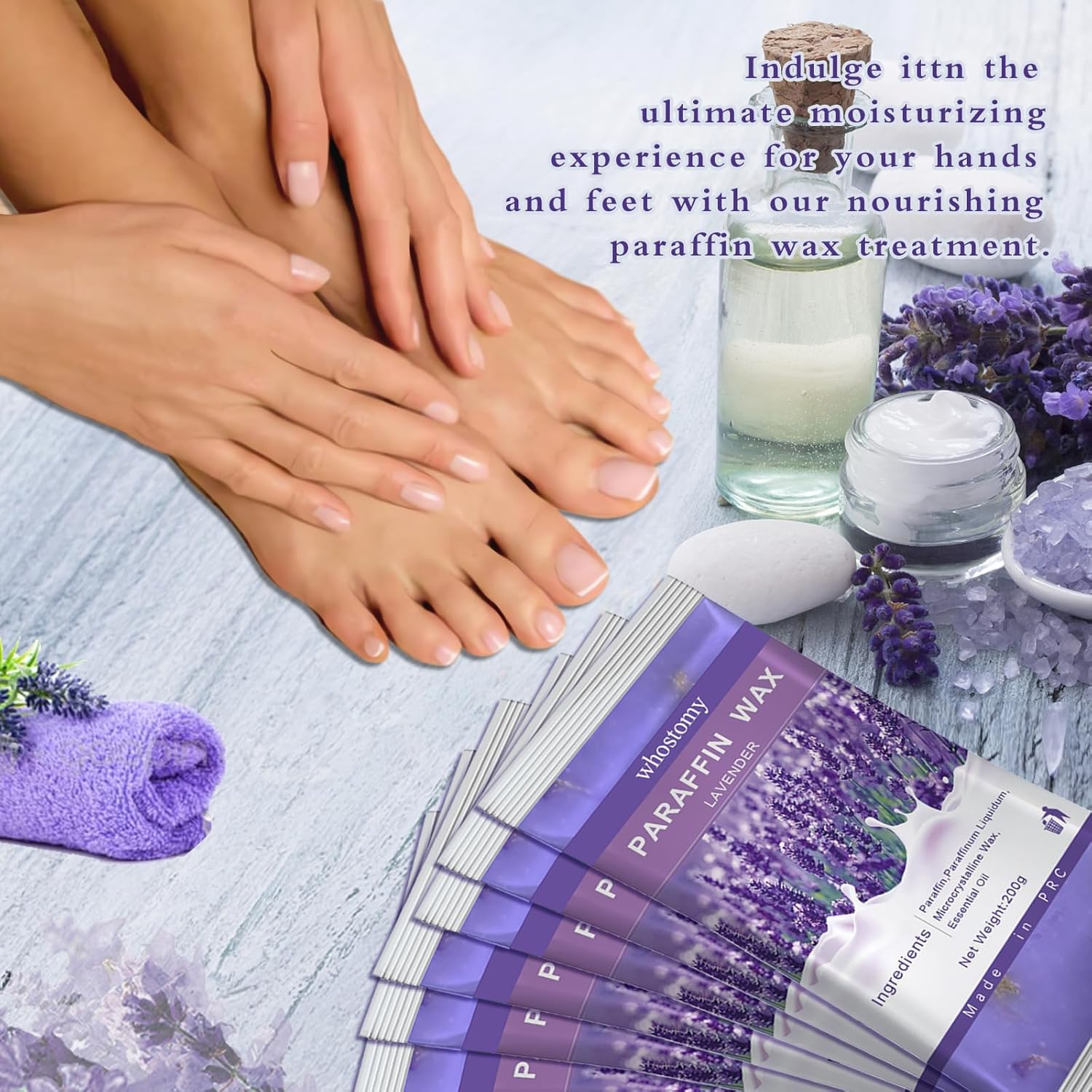 Paraffin Wax Refills, 12 PackParaffin Wax for Hands and Feet, Hot Melt Paraffin Wax Blocks for Paraffin Bath, Lavender Scent + Dry Flowers, Relieves Muscle Fatigue Nourishes Dry Skin - Image 5