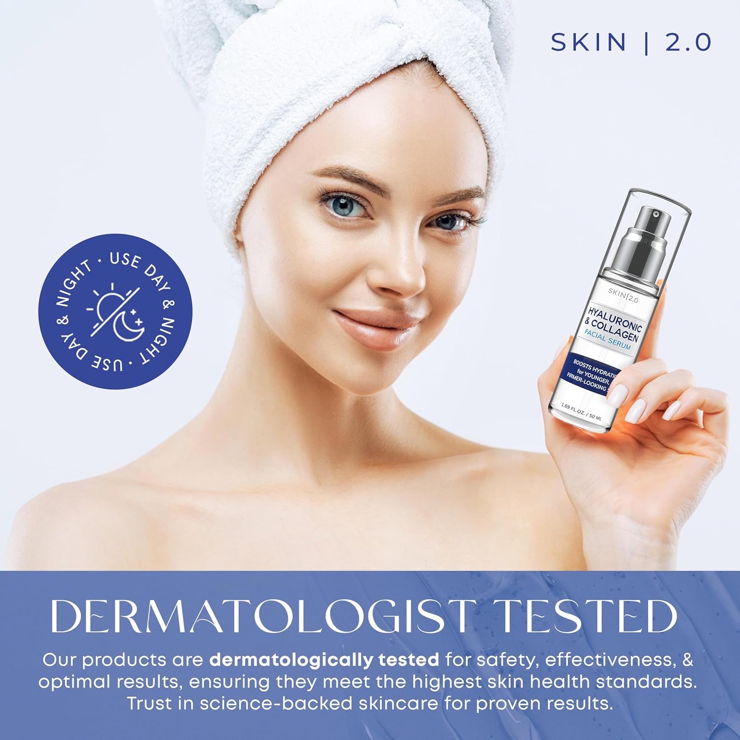 Hyaluronic Acid & Collagen Face Serum - Dermatologist Tested, Skin Tightening, Hydrating - Anti-Aging, Clean Beauty, Cruelty-Free Korean Skincare for All Skin Types - 1.69 Fl oz - Image 5