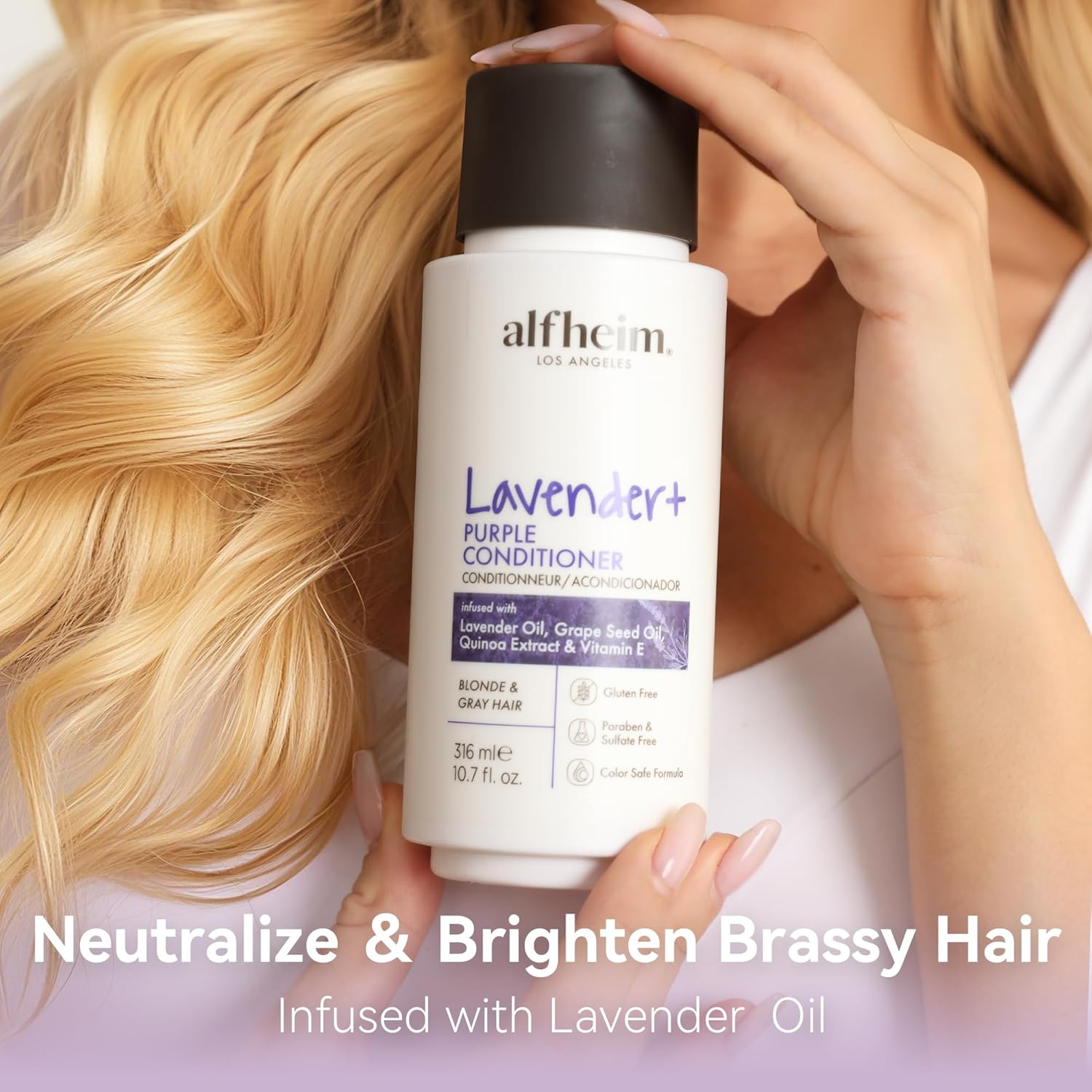 Lavender+ Purple Conditioner | Neutralizes Brassiness & Yellow Tones | Moisturizing & Nourishing Hair Conditioner for Blonde, Silver & Highlighted Hair | Color-Safe, Sulfate-Free, 10.7 oz - Image 3