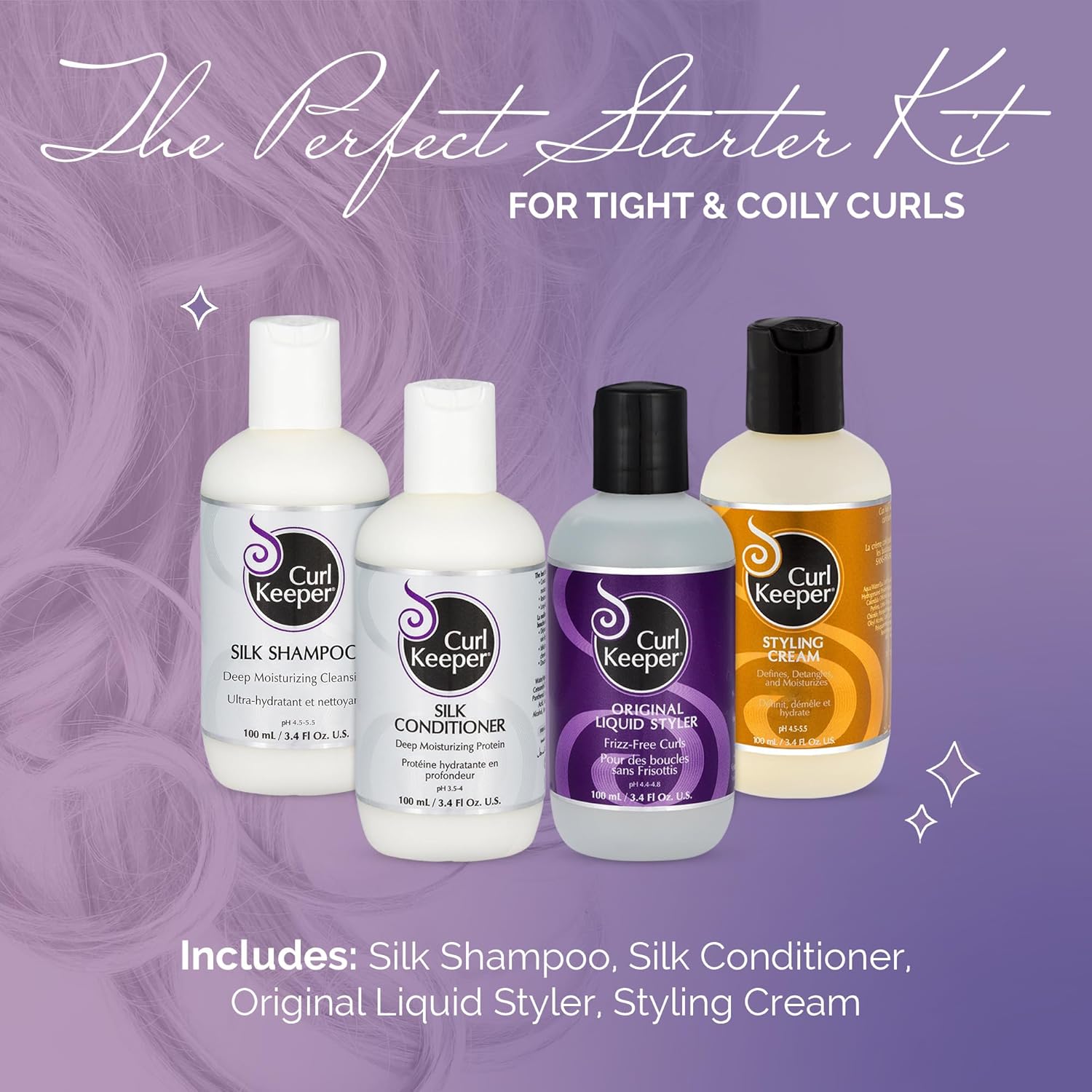 Curl Keeper Tight Curl Starter Kit for Coily Hair - Travel Size 4-Piece Set - Image 2