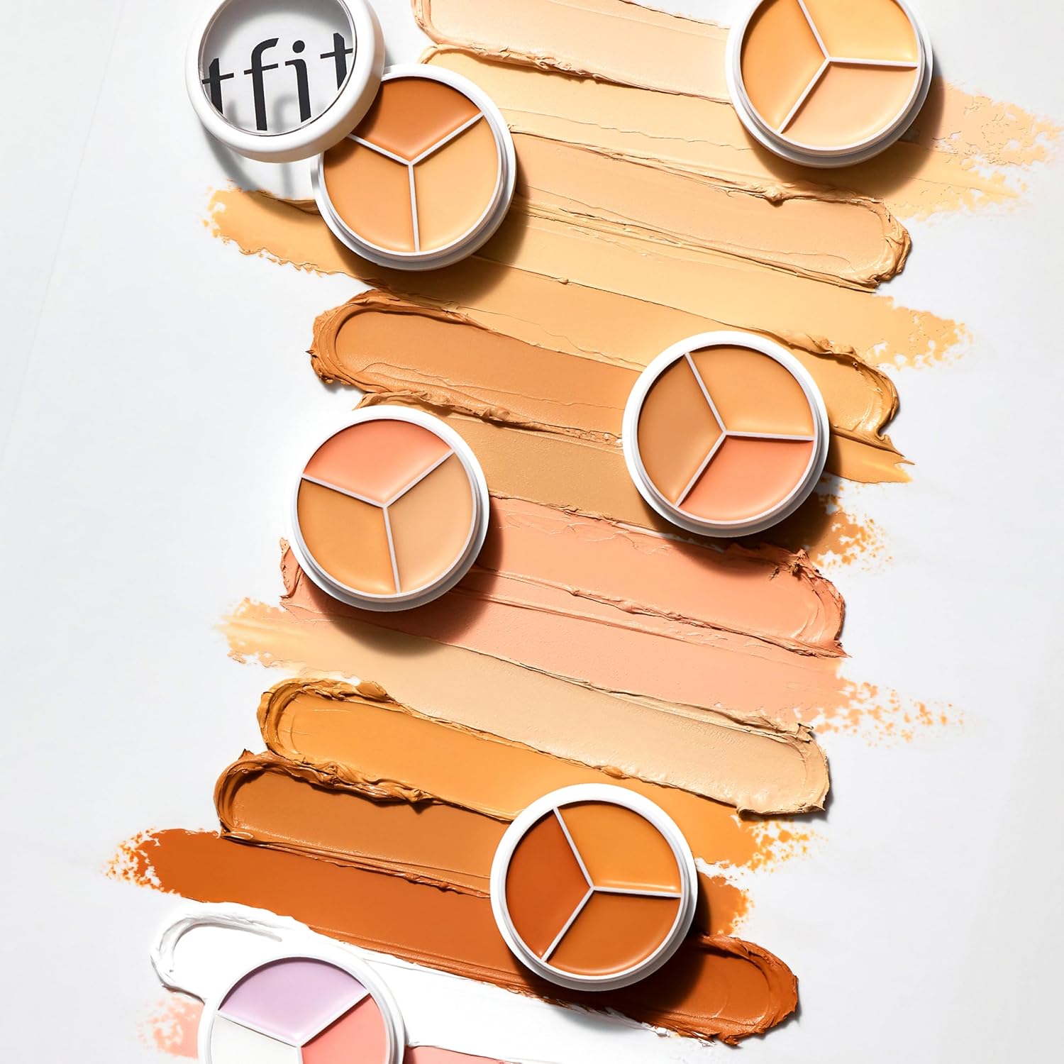 Multi-Use Pot Concealer - Triple Palette | High-Pigmented, Full Coverage & Crease-Proof | Korean Concealer for Dark Circles, Redness & Blemishes (03 Cool, 0.52 Oz) - Image 7