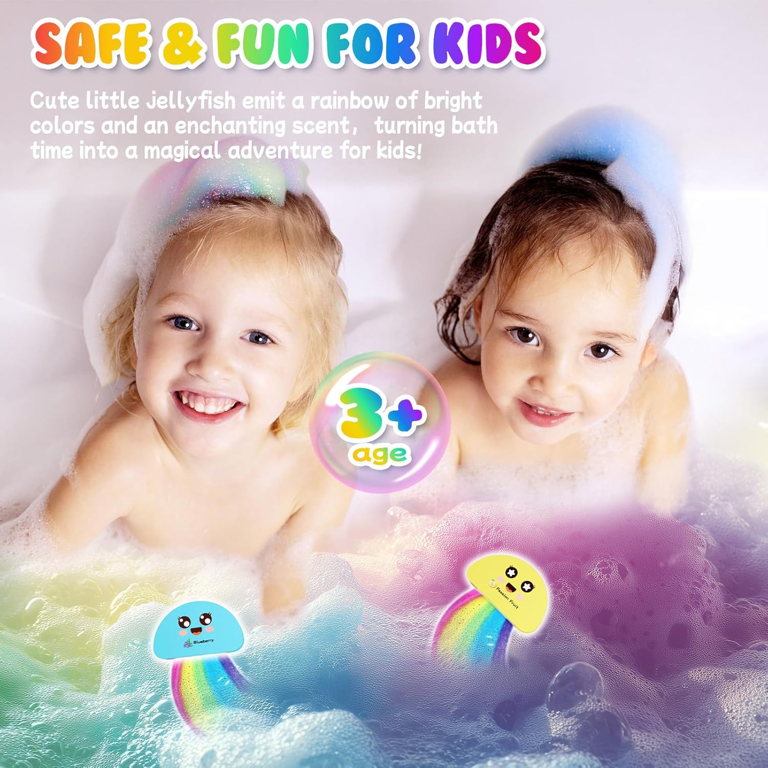 Bath Bombs for Kids Gift Rainbow Set, 4 Pack Handmade Natural & Organic Kids Bath Bombs for Boys,Bubble Bath Fizzy with Surprise Colors, Birthday Gifts for Boys and Girls,Bath Toys for Ages 4-8 - Image 4