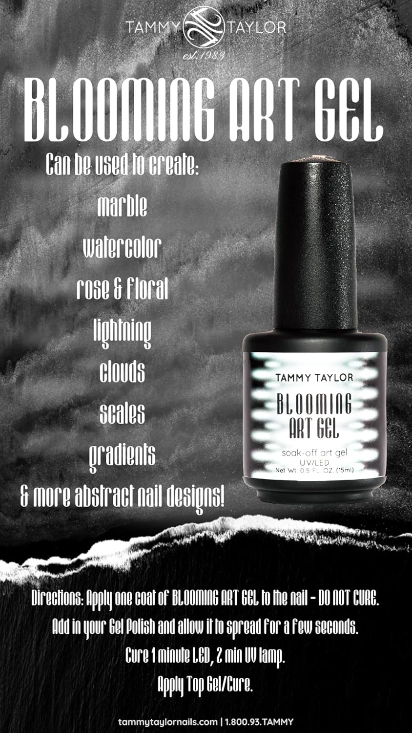 Tammy Taylor Blooming Gel Nail Polish | Create Pastel Spring Flower Marble Nail Art and Magical Water Colors for a DIY Spreading Effect Manicure | Professional Soak Off Blossom Gel | UV LED Cure - Image 2