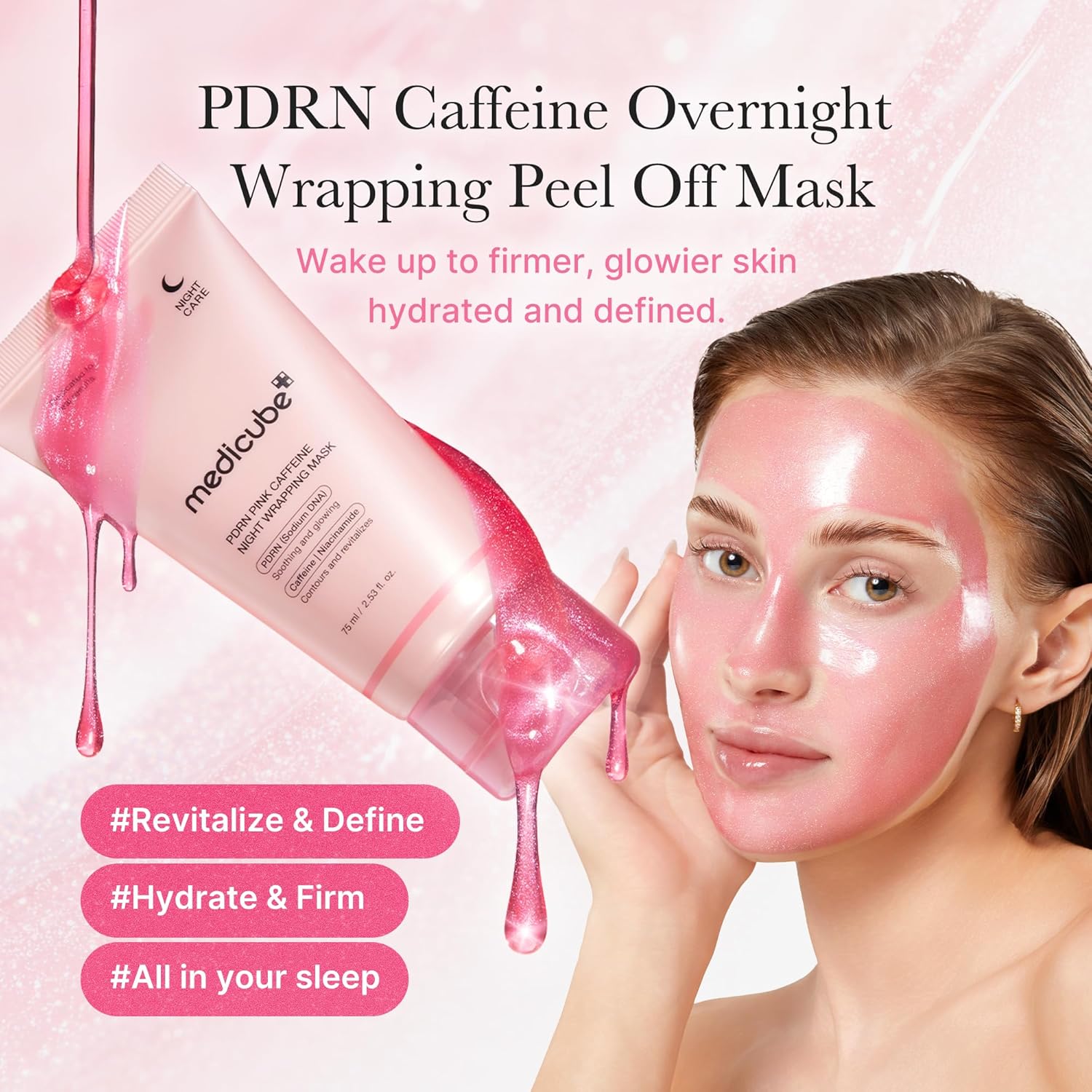 Medicube PDRN Caffeine Overnight Peel-Off Mask 100ml for Firming and Hydration - Image 3