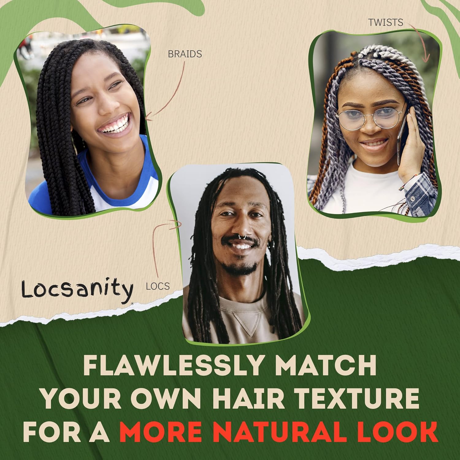 Locsanity 8 Inch 1 Oz Natural Human Hair Bulk for Dreadlocks and Braids Grey - Image 5