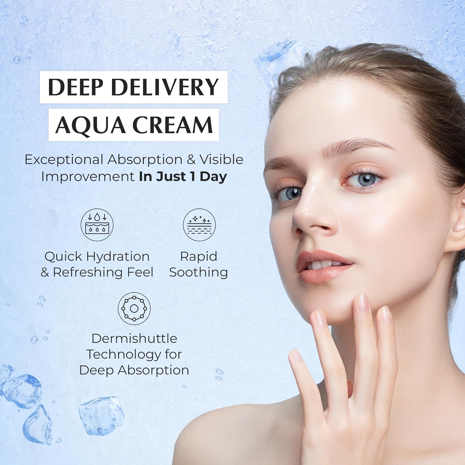 JEU'DEMEURE DermiShuttle DD Gel Cream Aqua, Soothing & Hydration For Face, Neck and Hand with Ceramide, Betaine and Peptide, Lightweight Daily Moisturizer for Sensitive Skin, Korean Moisturizer (50g) - Image 2