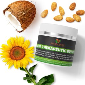 Therapeutic Paw Butter for Dogs - Non-Toxic, Lick-Safe Nose Balm for Dogs + Dog Paw Balm for Dry Cracked Paws - Moisturizing Paw Wax with Coconut Oil for Dogs, Shea Butter, & Vitamin E- 50mL.
