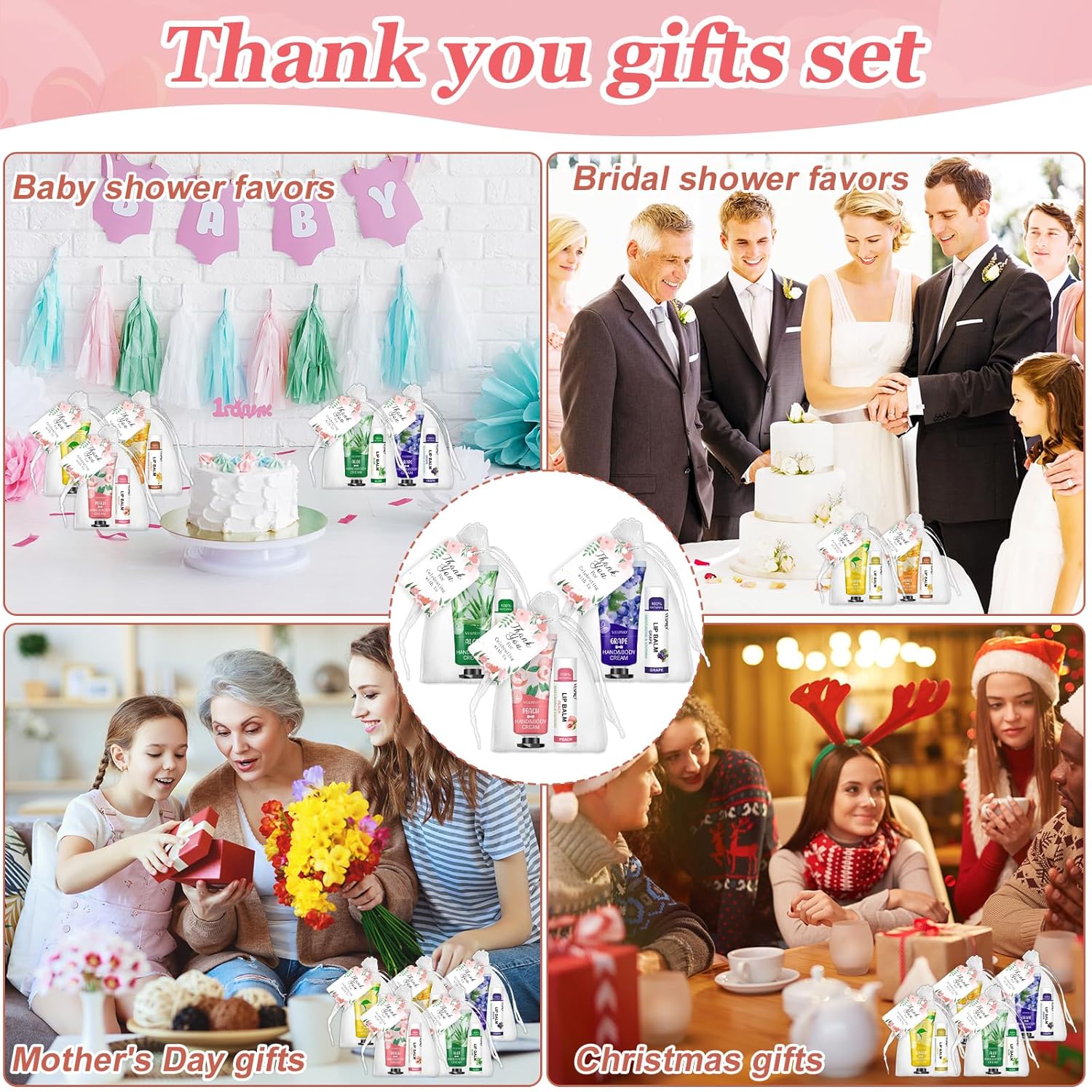 80 Piece Bulk Hand Cream and Lip Balm Gift Set for Party Favors and Thank You Gifts - Image 7