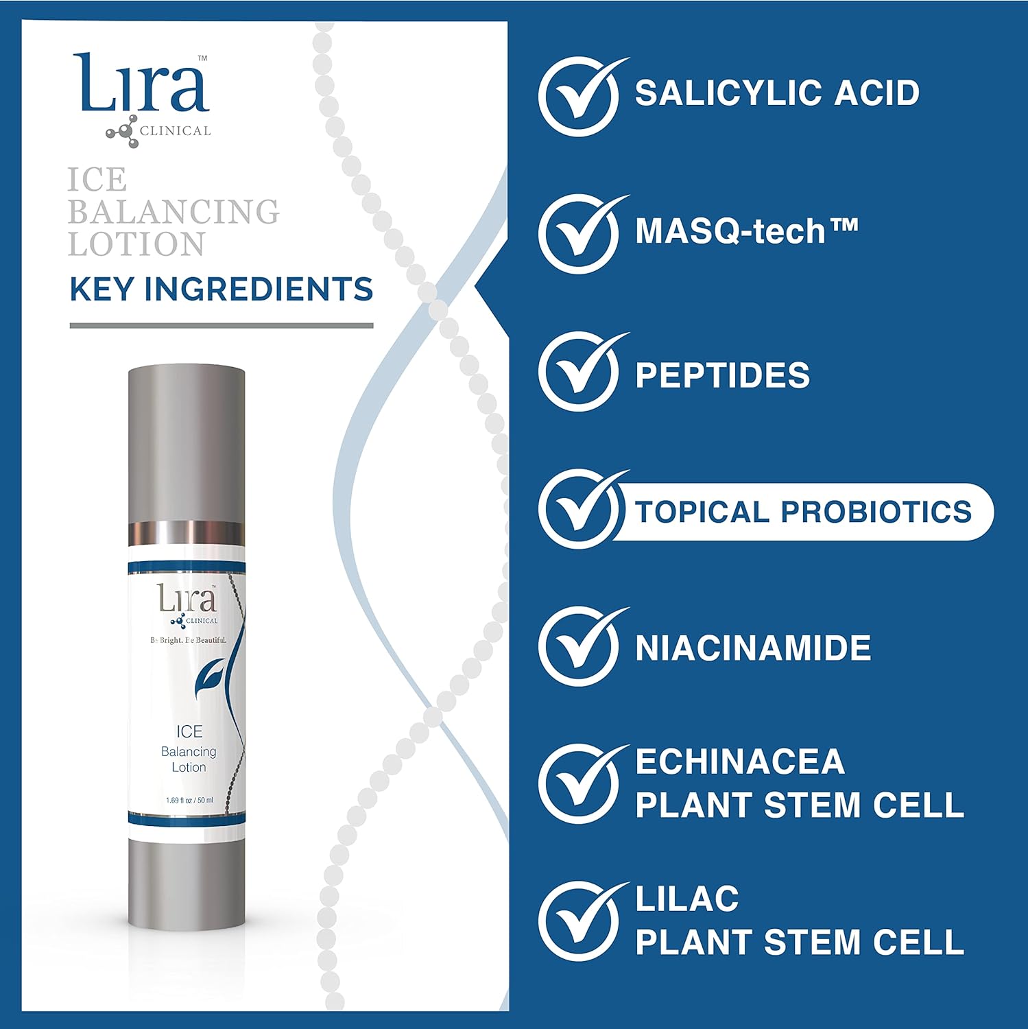 Lira Clinical ICE Balancing Lotion 50ml Lightweight Moisturizer with Niacinamide and Salicylic Acid - Image 4