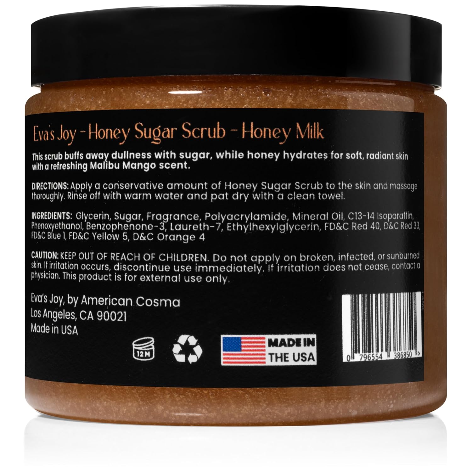 Evaโs Joy Honey Milk Sugar Scrub, Hydrating & Exfoliating, Moisturizing & Skin-Smoothing, Reduces Rough Patches, Gentle Body Scrub, 16 oz - Image 3