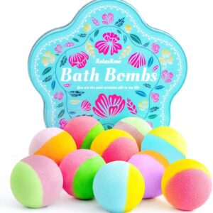 Bath Bomb Gift Set – 10 Handmade Bath Bombs with Natural Ingredients, 5 Aromatic Scents, Relaxing Spa Bombs for Women, Men, and Kids, Best Birthday Gifts for Stress Relief and Relaxation