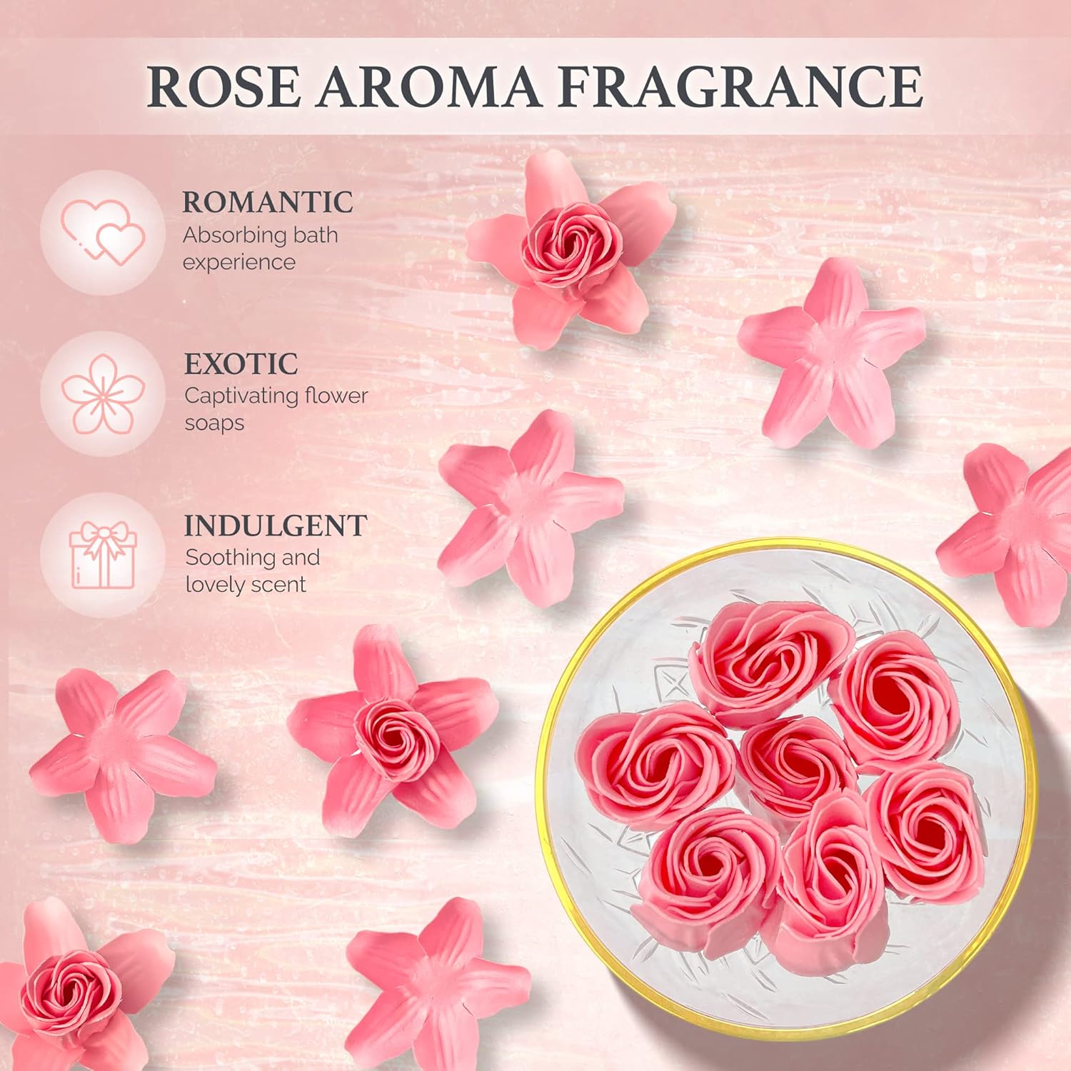 Empire Scented Candles & Bath Bombs Set, Gifts for Women, Birthday Gifts for Her, 20pcs Set Gifts for Her, Birthday Gift for Women with Rose Scented Soap Flowers - Image 4