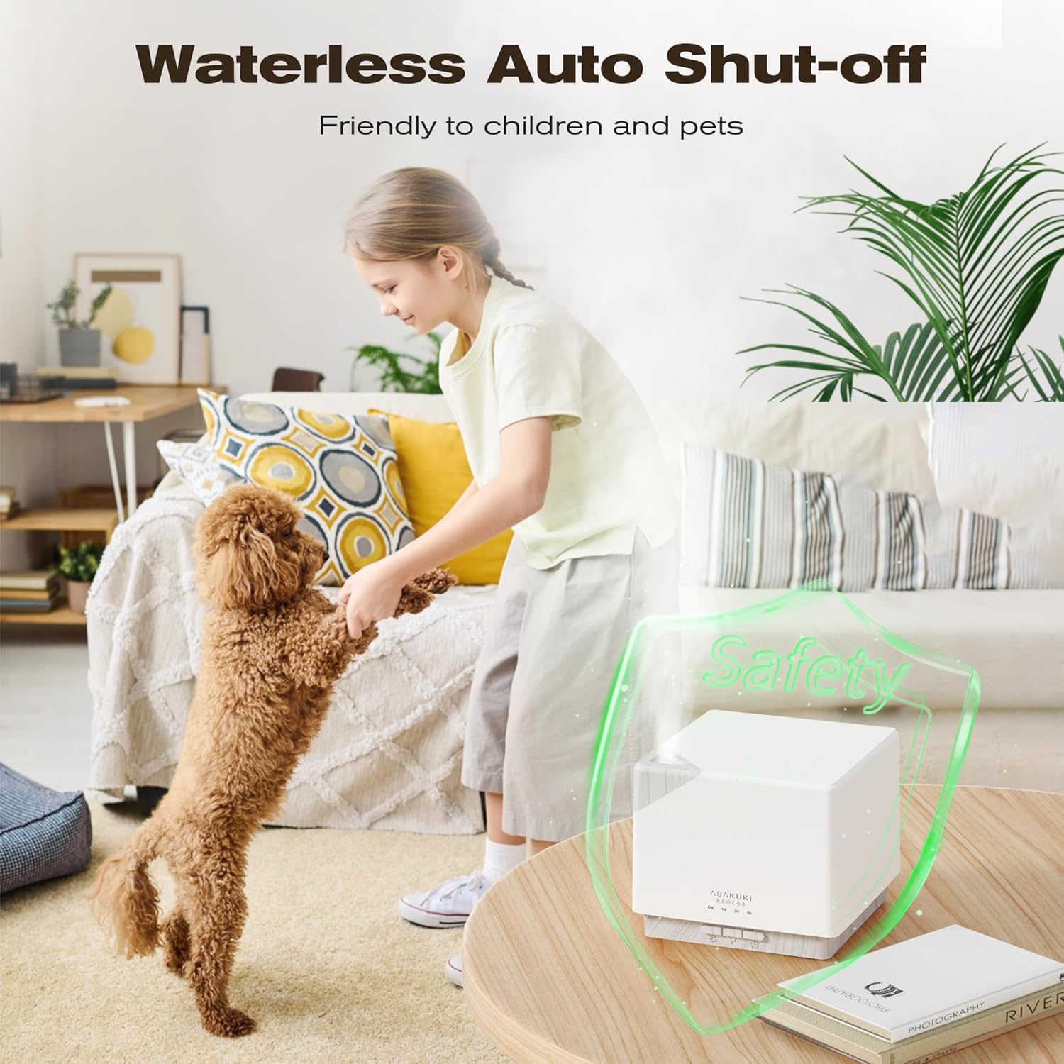 ASAKUKI 700ml Ultrasonic Essential Oil Diffuser Humidifier with Timer and 7 LED Lights - Image 3