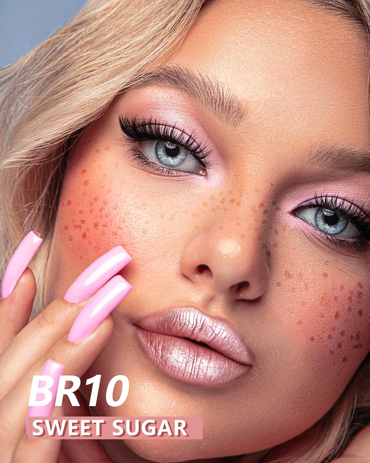 MAKI YIKA Metallic Pink Glitter Liquid Lip Gloss for Women Long Lasting 6ml Capacity - Image 3