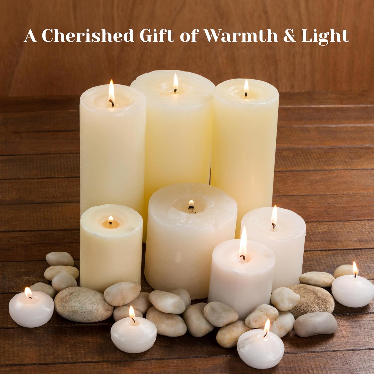 Vanilla Pillar Candles Set of 3 - Dripless Unscented - 3x3, 3x6 & 3x9 Decorative Candles for Home Decor & Table Centerpieces, PARNOO - Image 6