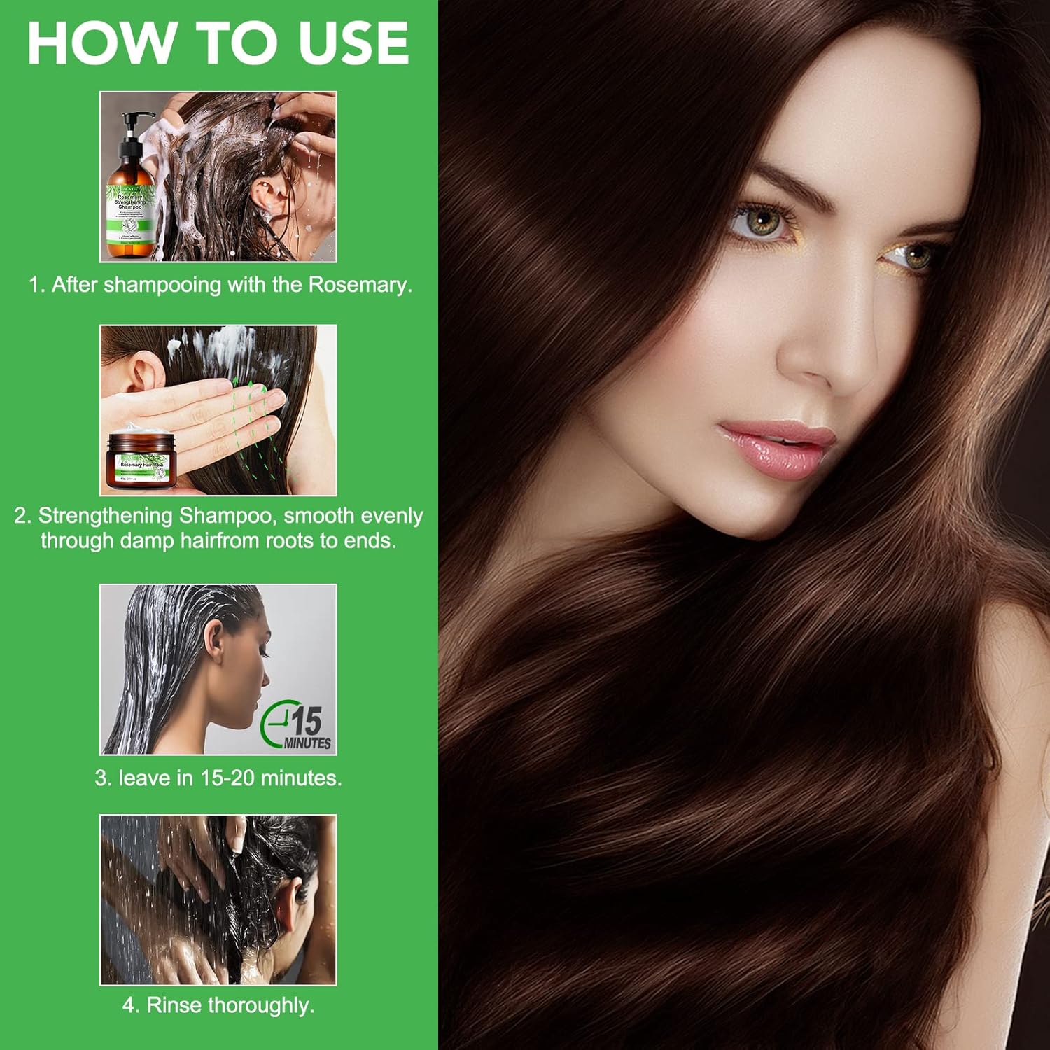 Rosemary Hair Masque, Hair Treatment Oil, Repairs Damage Hair Root, Essential Oil & Biotin Deep Treatment, Deep Conditioner Suitable for Dry & Damaged Hair-60g - Image 5