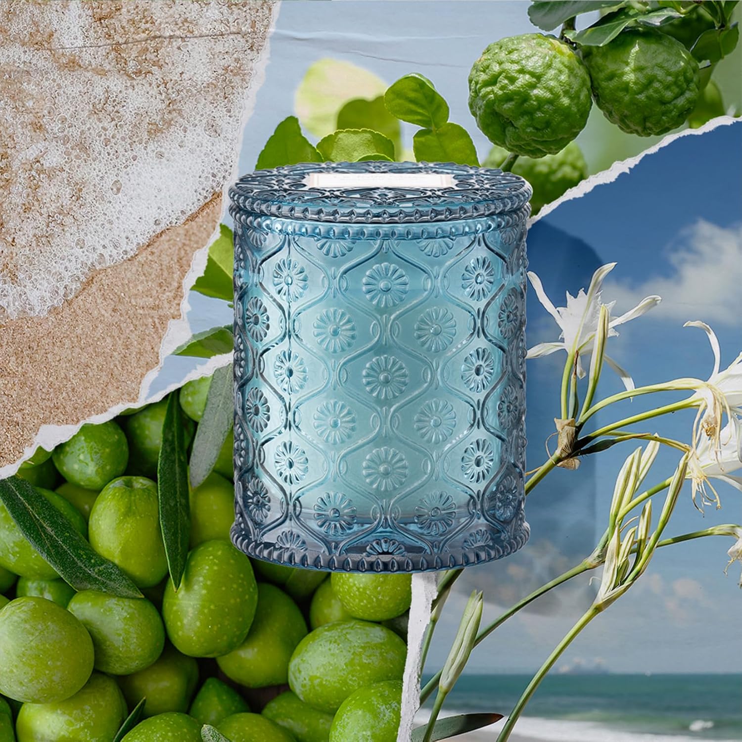 LA JOLIE MUSE 6 oz 40 Hours Burn, Fresh Sea Salt Candles, Santorini Salt Air Candles for Women, Ocean Candle, Summer Candle, Natural Soy Wax Candle - Image 2