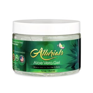 100% Pure & Organic Aloe Vera Gel, Clinically tested & Dermatologist approved, Hydrates & Heals Dry & Damaged Skin & Hair- 12 Oz